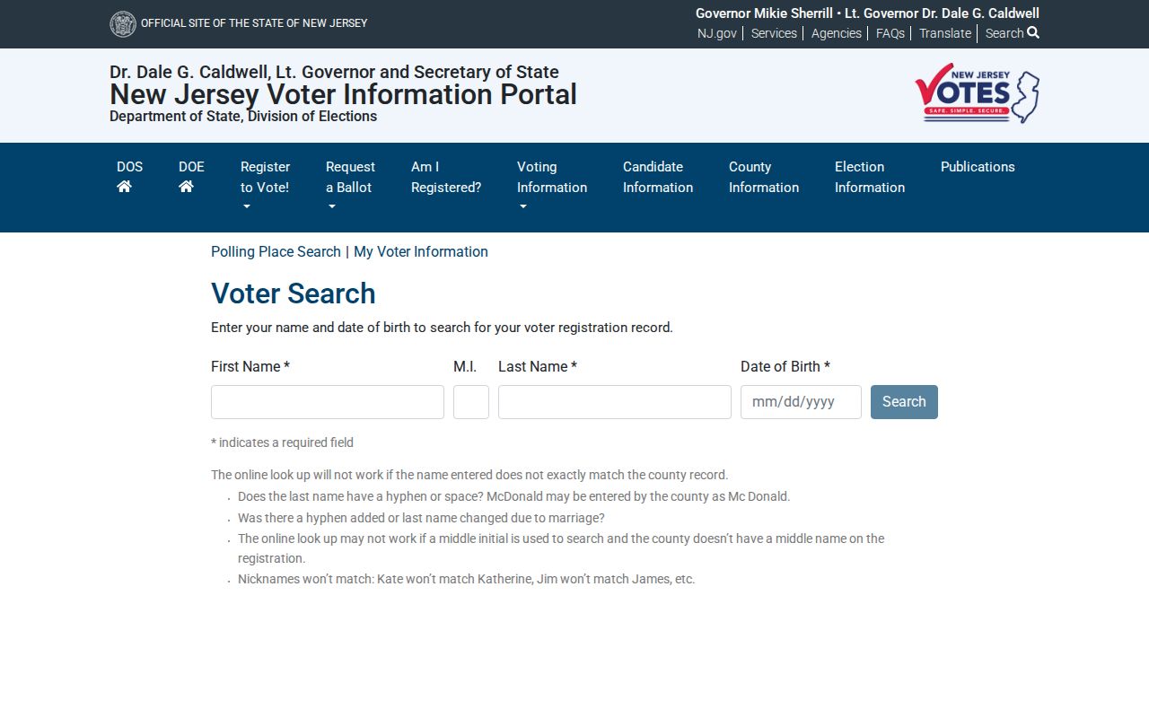 Cranford residents directory voter registration lookup